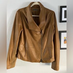 VINCE Scuba Goat Leather Moto Jacket size XL Womens